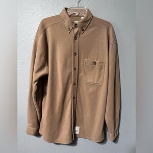 Atlantic Rancher Camel Flannel Shirt Mens Sz S Chamois Button Down Dock Soft EUC